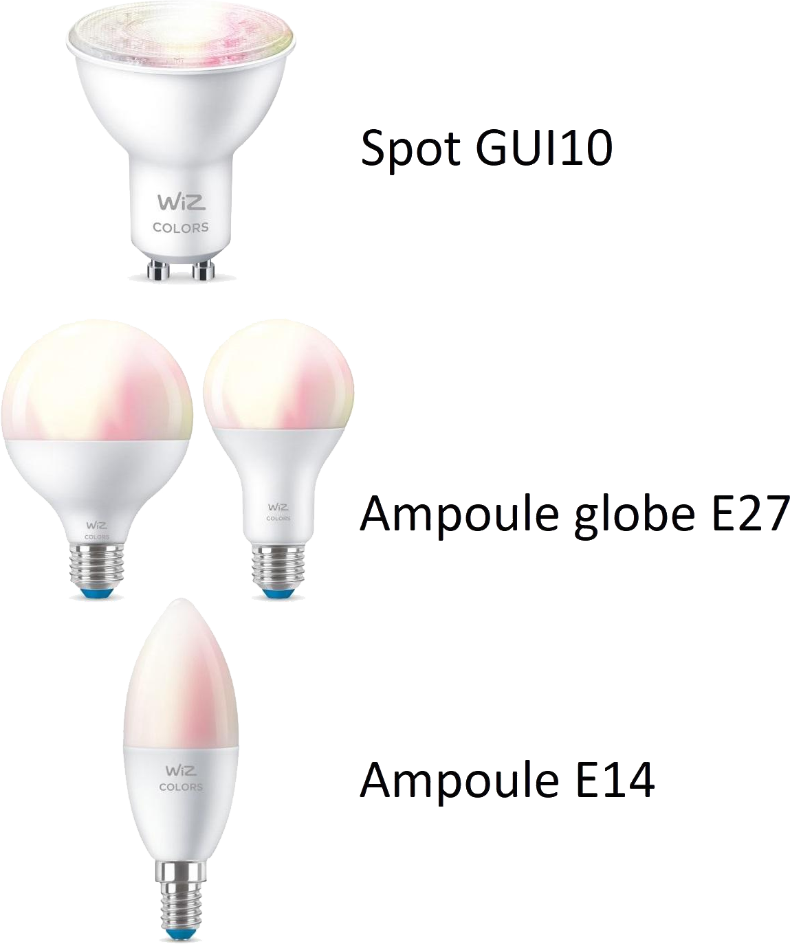 Ampoules Wiz - Vue du produit (ampoules couleurs et blancs).png