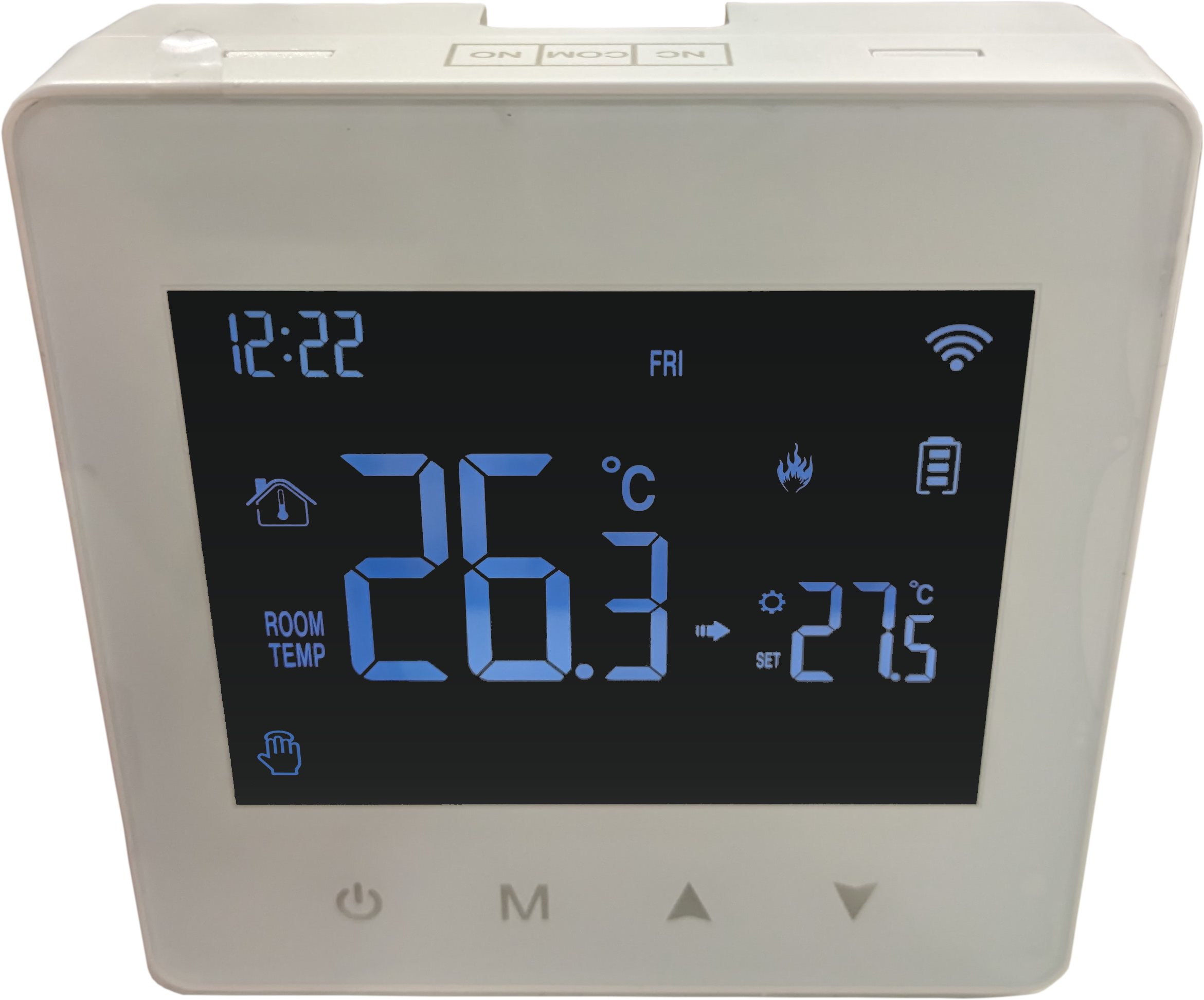 Thermostat connecté Sedea - Voyants - Chauffe en cours.png