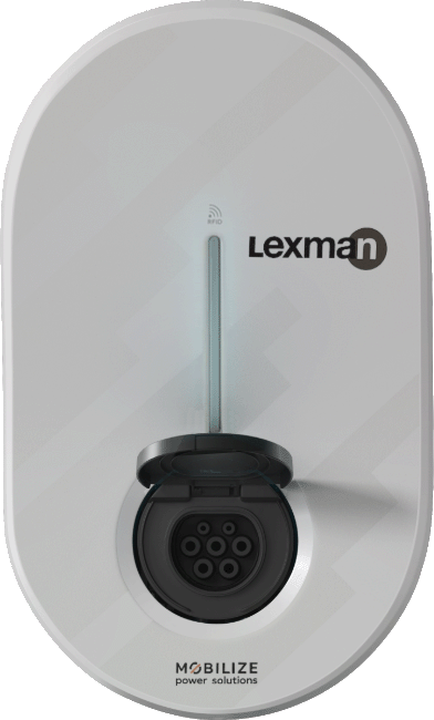 Borne de recharge Lexman - Voyant - Bleu flux descendant (Charge en cours).gif