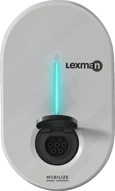 Borne de recharge Lexman - Voyant - Bleu fixe (Planning de charge activé).gif