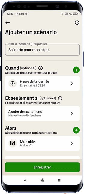 Android - Sauvegarder le scénario (Déclencheur horaire).gif