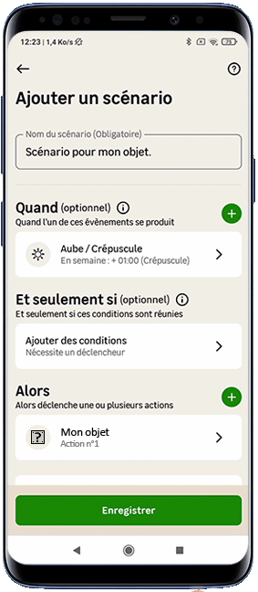 Android - Sauvegarder le scénario (Déclencheur soleil).gif