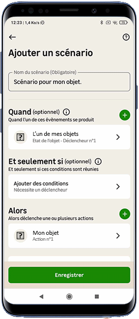Android - Sauvegarder le scénario (Déclencheur objet 2).gif