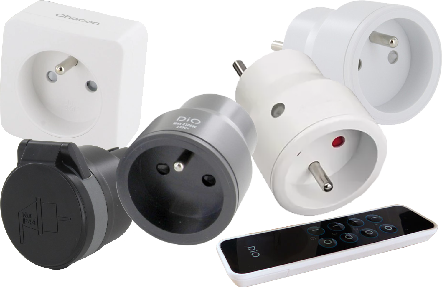 Perfect Set Prese Radio, 2 Prese Radio, 1 Telecomando Radio, Interno, 220-240 V 1100 Watt, Portata 30 M, Bianco