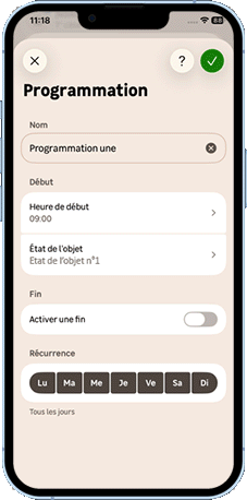 iOS - Ajouter une programmation - Configurer le début - Configuer l'heure.gif