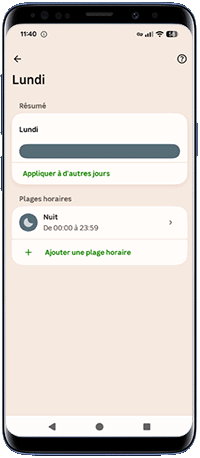 Chauffages - Création d'un planning - Horaire - Lundi - 05h00 - Ajouter le mode sur le planning.gif