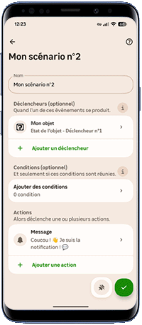 Android - Sauvegarder le scénario (Déclencheur objet - Notification).gif